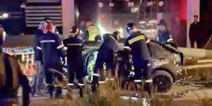 Το ΙΧ που ενεπλάκη στο τροχαίο