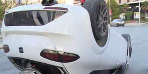 Το ΙΧ που ενεπλάκη στο τροχαίο στη Θεσσαλονίκη