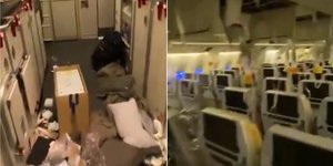 Το απόλυτο χάος στο εσωτερικό του αεροσκάφους της Singapore Airlines