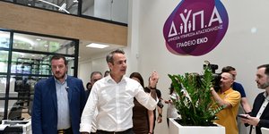 Από την επίσκεψη του Κυριάκου Μητσοτάκη στο ΔΥΠΑ
