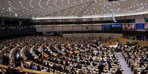 Η αίθουσα της Ολομέλειας του Ευρωπαϊκού Κοινοβουλίου
