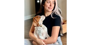 Η Κρίστι Περέιρα με τον σκύλο της Μπο