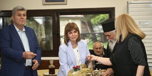 Η Κατερίνα Σακελλαροπούλου στον Εύοσμο Θεσσαλονίκης