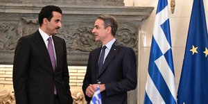 Kyriakos Mitsotakis and the Emir of Qatar