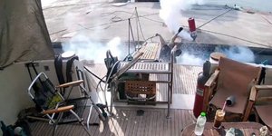 Η στιγμή του ατυχήματος στο λιμάνι του Βόλου
