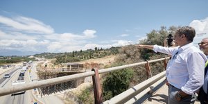 Επίσκεψη Μητσοτάκη σε εργοτάξιο του Οδικού Άξονα Πατρών-Πύργου