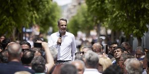 Ο Κυριάκος Μητσοτάκης σε ομιλία του