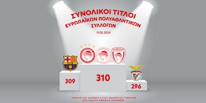 Ο Ολυμπιακός ξεπέρασε τη Μπαρτσελόνα και έγινε ο πιο επιτυχημένος πολυαθλητικός σύλλογος της Ευρώπης