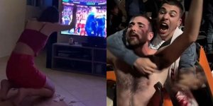 Εκστασιασμένοι οι οπαδοί του Ολυμπιακού με την ευρωπαϊκή κούπα