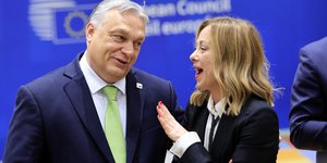 Οι πρωθυπουργοί Ουγγαρίας και Ιταλίας, Βίκτορ Όρμπαν και Τζόρτζια Μελόνι