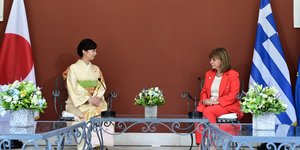 Η πριγκίπισσα Κάκο της Ιαπωνίας με την Κατερίνα Σακελλαροπούλου