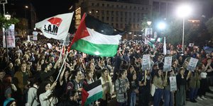 Συγκέντρωση υπέρ της Παλαιστίνης στα Προπύλαια