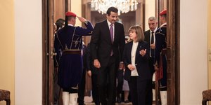 Η ΠτΔ Κατερίνα Σακελλαροπούλου με τον εμίρη του Κατάρ