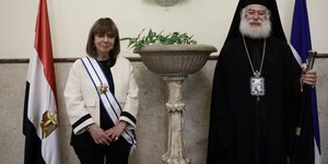 Η ΠτΔ Κατερίνα Σακελλαροπούλου συναντήθηκε με τον Πάπα και Πατριάρχη Αλεξανδρείας και Πάσης Αφρικής Θεόδωρο Β’