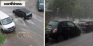 Σφοδρή βροχόπτωση και χαλάζι στην Ξάνθη