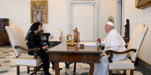 Η Γκορντάνα Σιλιάνοφσκα με τον πάπα Φραγκίσκο