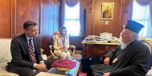 Από τη συνάντηση του Χάρη Δούκα με τον Οικουμενικό Πατριάρχη Βαρθολομαίο