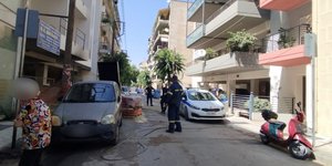 Από το σημείο που ξέσπασε η φωτιά στην Λάρισα