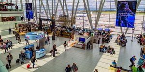 To αεροδρόμιο της Βουδαπέστης στην Ουγγαρία