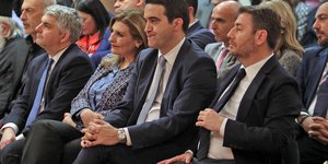 Νίκος Ανδρουλάκης και Οδυσσέας Κωνσταντινόπουλος σε παρουσίαση βιβλίου