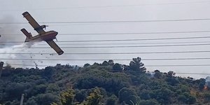 Canadair χτύπησε σε πεύκο στη Ναυπακτία