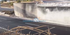 H Εθνική στο σημείο του ατυχήματος μετά το γκρέμισμα της γέφυρας