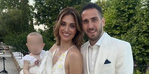 Ο Κώστας Φορτούνης και η Ιωάννα Καταραχιά βάφτισαν την κόρη τους