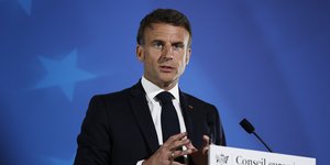 Ο Γάλλος πρέοδρος Εμανουέλ Μακρόν στις Βρυξέλλες