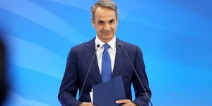 Ο Κυριάκος Μητσοτάκης κάνει δήλωση μετά το αποτέλεσμα των ευρωεκλογών