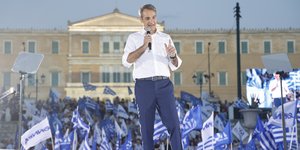 Ομιλία του Κυριάκου Μητσοτάκη στο Σύνταγμα / Φωτογραφία: Eurokinissi