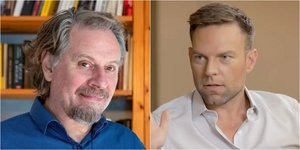 Θανάσης Οικονόμου (αριστερά) και Στέφανος Κασσελάκης (δεξιά)