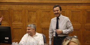 O Απόστολος Πάνας με τον Οδυσσέα Κωνσταντινόπουλο