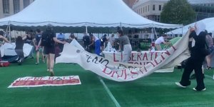 O καταυλισμός που έστησαν φιλοπαλαιστίνιοι φοιτητές του Πανεπιστημίου Κολούμπια