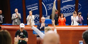 Ο Θεόδωρος Ρουσόπουλος υποδέχθηκε την Ολυμπιακή Φλόγα στο Συμβούλιο της Ευρώπης