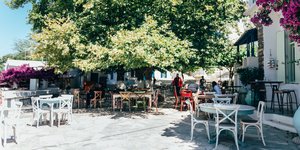 τραπεζι κατω απο πλατανο