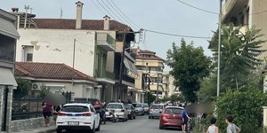 Το σημείο που σημειώθηκε το τροχαίο στη Λάρισα