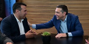 Ο Ζόραν Ζάεφ και ο Αλέξης Τσίπρας