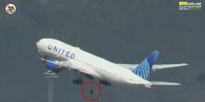 Η στιγμή που το Boeing 757 χάνει τον τροχό του κατά την απογείωση από το Λος Άντζελες