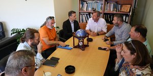 Συνάντηση Χάρη Δούκα με τον πρόεδρο Χάρη Κυπριανίδη και εκπροσώπους του Εργατοϋπαλληλικού Κέντρου Θεσσαλονίκης.