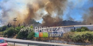 Φωτιά στην περιοχή Γέφυρα Καλογήρου στην Πρέβεζα