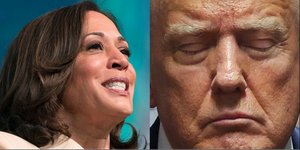 H αντιπρόεδρος Καμάλα Χάρις και ο πρώην πρόεδρος των ΗΠΑ, Ντόναλντ Τραμπ 