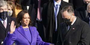 H Καμάλα Χάρις στην ορκωμοσία της το 2021