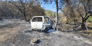 To αυτοκίνητο 82χρονου που κάηκε στη Λέσβο