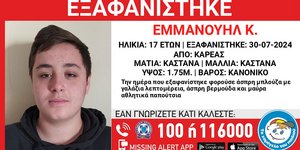 Ο 17χρονος που εξαφανίστηκε στον Καρέα