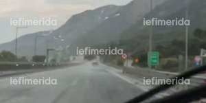 Ισχυρή καταιγίδα στην εθνική οδό Αθηνών-Πατρών