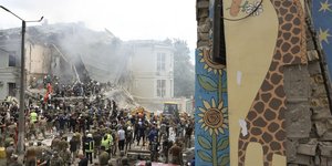 Kόσμος στο νοσοκομείο του Κίεβο που βομβαρδίστηκε