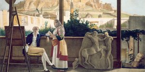 Αθήνα 19ου αιώνα πίνακας λιθογραφία άνδρας γυναίκα Louis Dupre 1789-1837