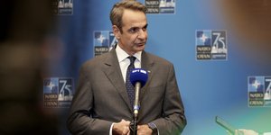 Ο πρωθυπουργός, Κυριάκος Μητσοτάκης στην 75η Σύνοδο Κορυφής του ΝΑΤΟ.