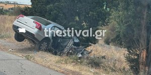 Το αυτοκίνητο που εξετράπη της πορείας του
