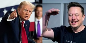 Aπό αριστερά ο Ντόναλντ Τραμπ και ο Έλον Μασκ